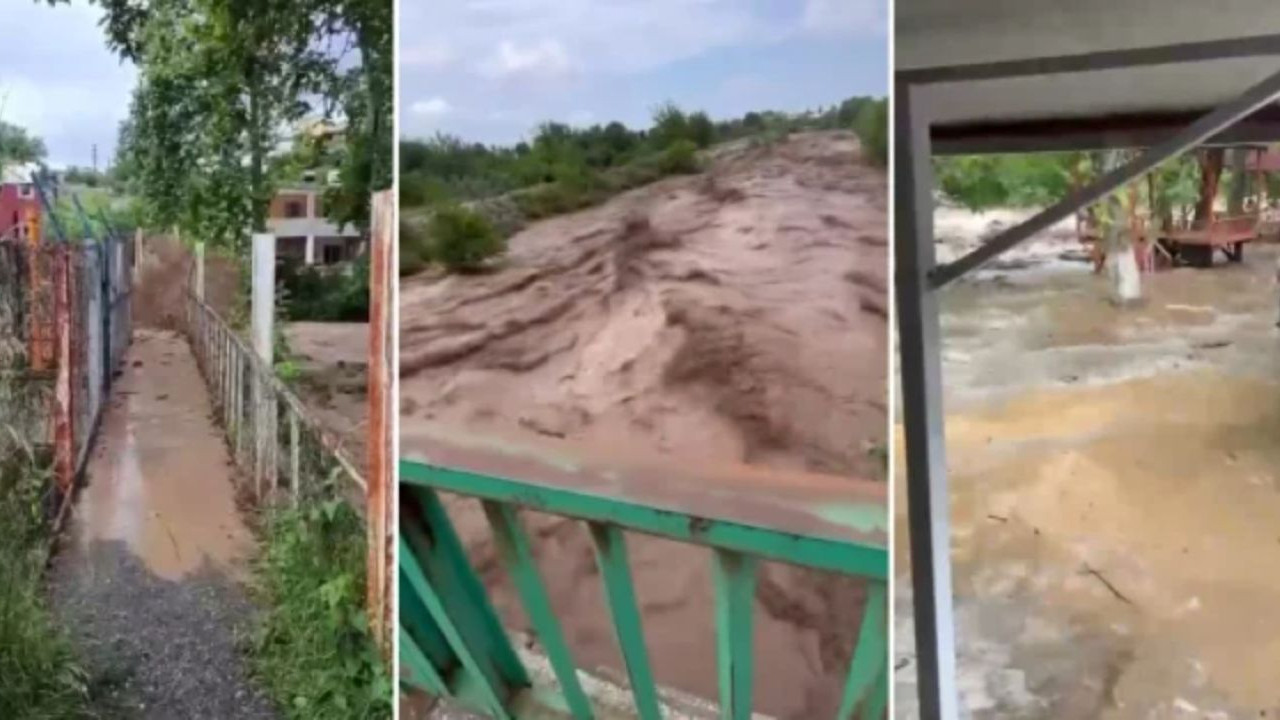 Caddeler göle döndü: Evler ve yollar su altında! İki şehri birden sel vurdu